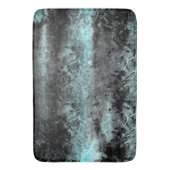 青と黒の奇妙澄んな繊維質感 バスマット (正面縦)