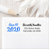 青と黒の学校の色のクラス年のアドレス ラベル (インサイチュ)