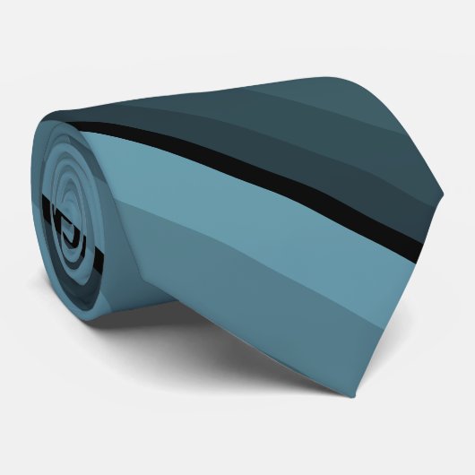 青と黒の対角グラデーション線ストライプの ネクタイ (ロール)