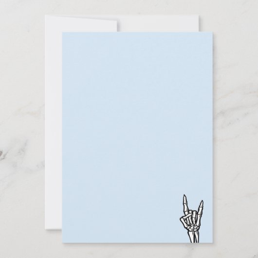 青と黒の悪い2骨の2番目の誕生日パーティー 招待状 (裏面)