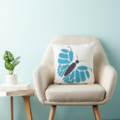 青と黒の抽象芸術の蝶飛んでいる枕 クッション (椅子)