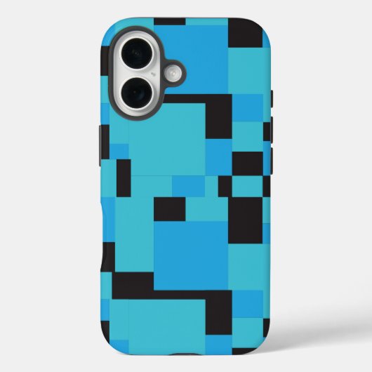 青と黒の抽象芸術アート幾何学的デザイン Case-Mate iPhoneケース (裏面)