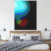 青と黒の抽象芸術アート915 キャンバスプリント (インサイチュ (寝室))