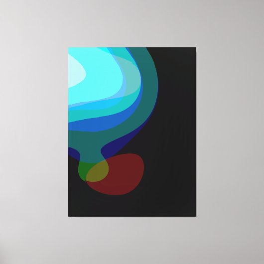 青と黒の抽象芸術アート915 キャンバスプリント (正面)