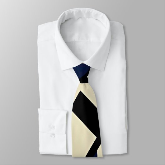 青と黒の抽象芸術アート ネクタイ (タイ)