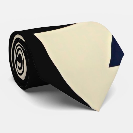 青と黒の抽象芸術アート ネクタイ (ロール)