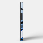 青と黒の抽象芸術グランジ円カスタム Case-Mate iPhoneケース (裏面 / 右)