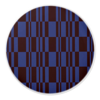 青と黒の抽象芸術ストライプドレッサーとドロワー セラミックノブ