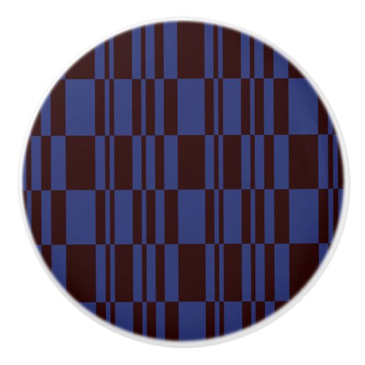 青と黒の抽象芸術ストライプドレッサーとドロワー セラミックノブ (正面)