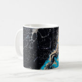 青と黒の抽象芸術絵画 コーヒーマグカップ (正面左)