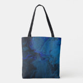 青と黒の抽象芸術絵画 トートバッグ (裏面)