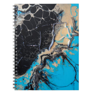 青と黒の抽象芸術絵画 ノートブック