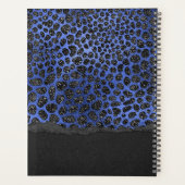 青と黒の斑点のパターパーソナライズされたン プランナー手帳 (裏面)