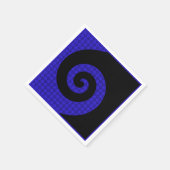 青と黒の旋回パターンナプキン スタンダードカクテルナプキン (角)