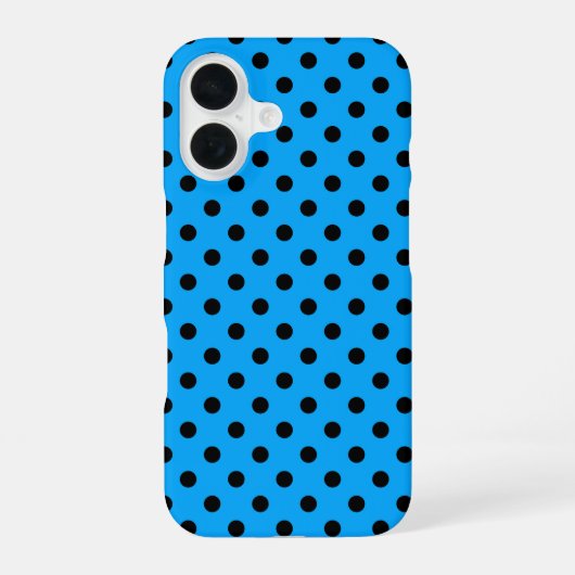 青と黒の水玉 iPhone 16ケース (裏面)