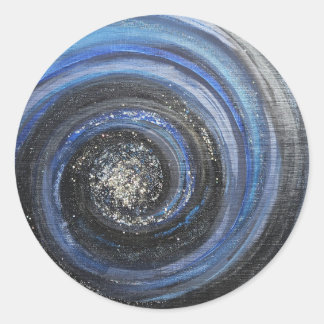 青と黒の渦巻き抽象芸術クリスチャンのシール ラウンドシール