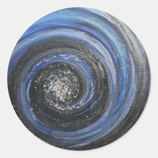 青と黒の渦巻き抽象芸術クリスチャンのシール ラウンドシール (正面)