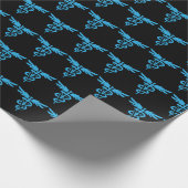 青と黒の獣医カドゥセウスのパターン ラッピングペーパー (角)