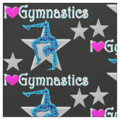 青と黒の私は体操の布が大好き ファブリック (クローズアップ)