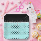 青と黒の紙ストライププレート ペーパープレート (パーティー)