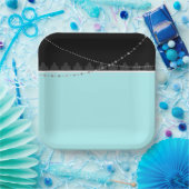 青と黒の紙プレート ペーパープレート (パーティー)