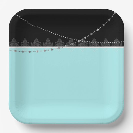 青と黒の紙プレート ペーパープレート (正面)