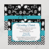 青と黒の結婚式 詳細カード エンクロージャーカード (正面/裏面)