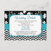 青と黒の結婚詳細カード エンクロージャーカード (正面)