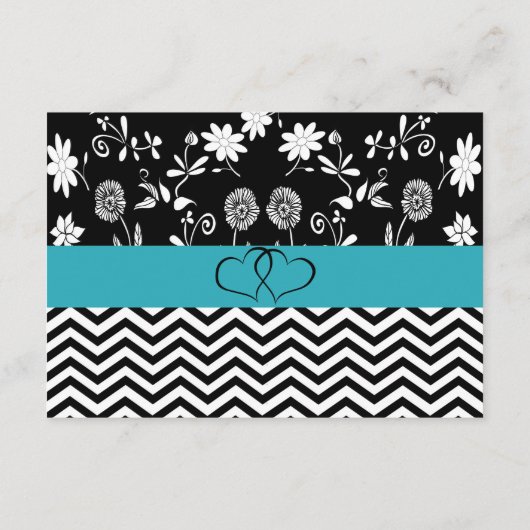 青と黒の結婚詳細カード エンクロージャーカード (裏面)