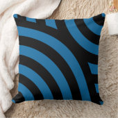青と黒の縞模様 クッション (ブランケット)