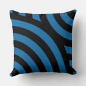 青と黒の縞模様 クッション (裏面)