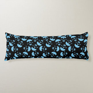 青と黒の繰り返しモチーフ |スカルパターン ボディピロー