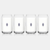 青と黒の花のデザイン ガラス缶 (裏面)