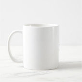青と黒の花のデザイン コーヒーマグカップ (左)