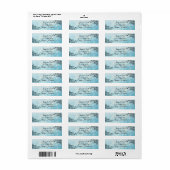 青と黒の装飾差出人住所ラベル ラベル (フルシート)