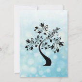 青と黒の装飾木の結婚式招待状 招待状 (裏面)