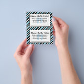 青と黒の赤ストライプのちゃんシャワーラッフルチケット チラシ (手)