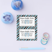 青と黒の赤ストライプのちゃんシャワーラッフルチケット チラシ (シングル)