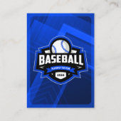 青と黒の野球選手のトレーディングフォトカード コーリングカード (裏面)