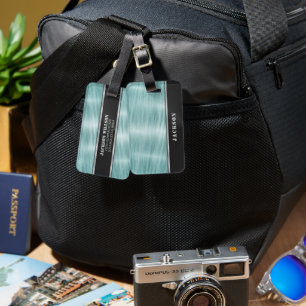 青と黒の金属 ラゲッジタグ