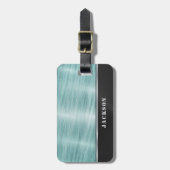 青と黒の金属 ラゲッジタグ (正面縦)
