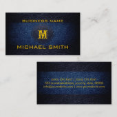 青と黒の革 名刺 (正面/裏面)