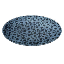 青と黒の魚プリント カッティングボード