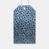 青と黒の魚プリント ギフトタグ (正面)