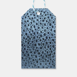 青と黒の魚プリント ギフトタグ