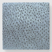 青と黒の魚プリント ストーンコースター (正面)