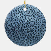 青と黒の魚プリント セラミックオーナメント (裏面)