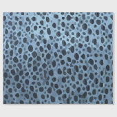 青と黒の魚プリント ラッピングペーパー (フラット)