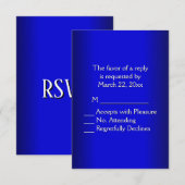青と黒のRSVP 出欠カード (正面/裏面)