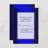 青と黒のRSVP 出欠カード (正面/裏面)